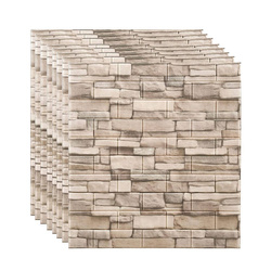 3d self-adhesive foam wallpaper - beige slate stone