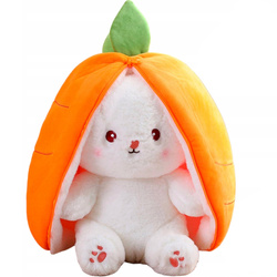 Surprise stuffed animal - Rabbit, carrot - 25 cm