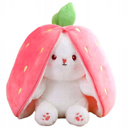 Surprise stuffed animal - Rabbit, strawberry - 25 cm