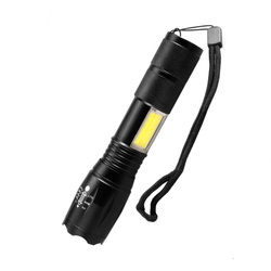 ZOOM LED COB flashlight usb rechargeable battery