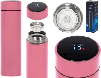 Termos 500ml kubek termiczny LCD - różowy