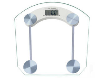 Glass electronic bathroom scale - trapeze