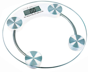 Glass electronic bathroom scale - round