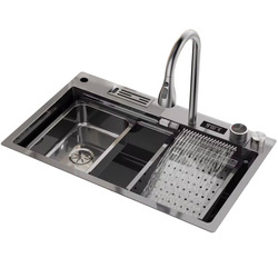 Single-bowl kitchen sink 750x460mm Black
