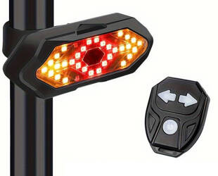 Rear bicycle light with remote-controlled turn signal