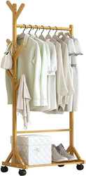 Standing bamboo clothes hanger