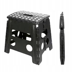 Taboret Składany Stołek - Czarny 40 cm
