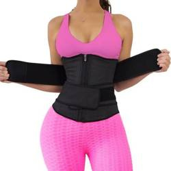 Neoprene fitness corset with tightening belts