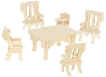 Wooden furniture for dolls' houses 34 pieces of furniture