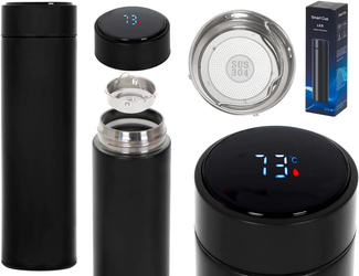 Termoska 500ml LCD termohrnek - černý