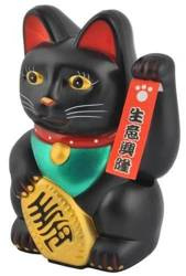 MANEKI NEKO - Lucky cat Japonský symbol bohatství - černá