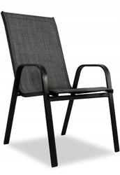 2x solid steel gray patio garden chair