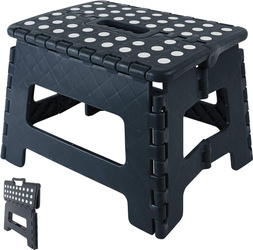 Taboret Składany Stołek - Czarny 22 cm