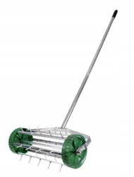 Manual aerator roller with spikes