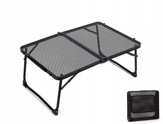 Folding camping table made of aluminum mesh