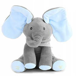 Peek-a-boo interactive elephant mascot - blue