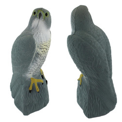 Perched falcon bird repeller - 40cm