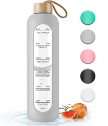 1l glass water bottle with silicone case