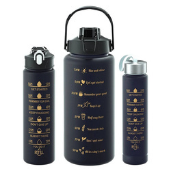 Motivational bottle, water bottle, set of 3 - mix