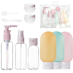Travel bottle container set for airplanes