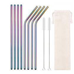 Metal straws chameleon - set of 10 elements