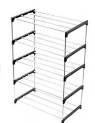 Shoe cabinet 5 levels - black