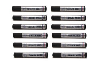 12 pcs of permanent black markers