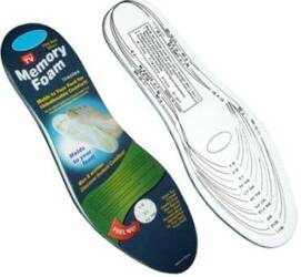 Orthopedic insoles made of memory foam
